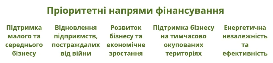 Пріоритетні напрями фінансування