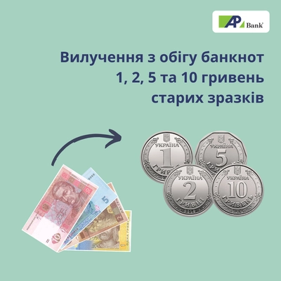 Про завершення процесу вилучення з обігу банкнот номіналом 1, 2, 5 та 10 гривень зразків 2003–2007 років