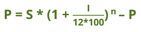 Formula for calculation with capitalization